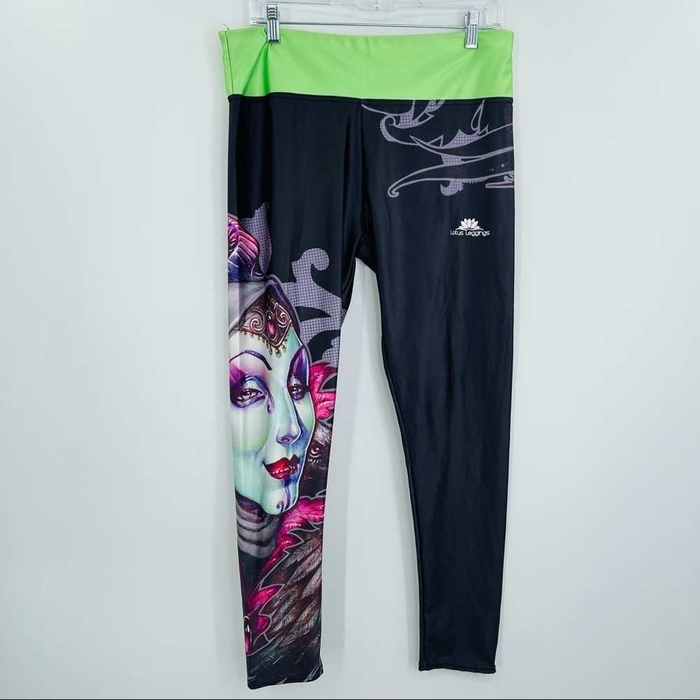 Lotus Leggings Womens Plus Size XXXL Darkness Witch Graphic Print High Rise